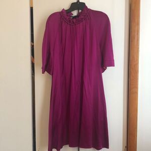 ROKSANDA ILINCIC FUCHSIA SILK SHORT SLEEVE DRESS